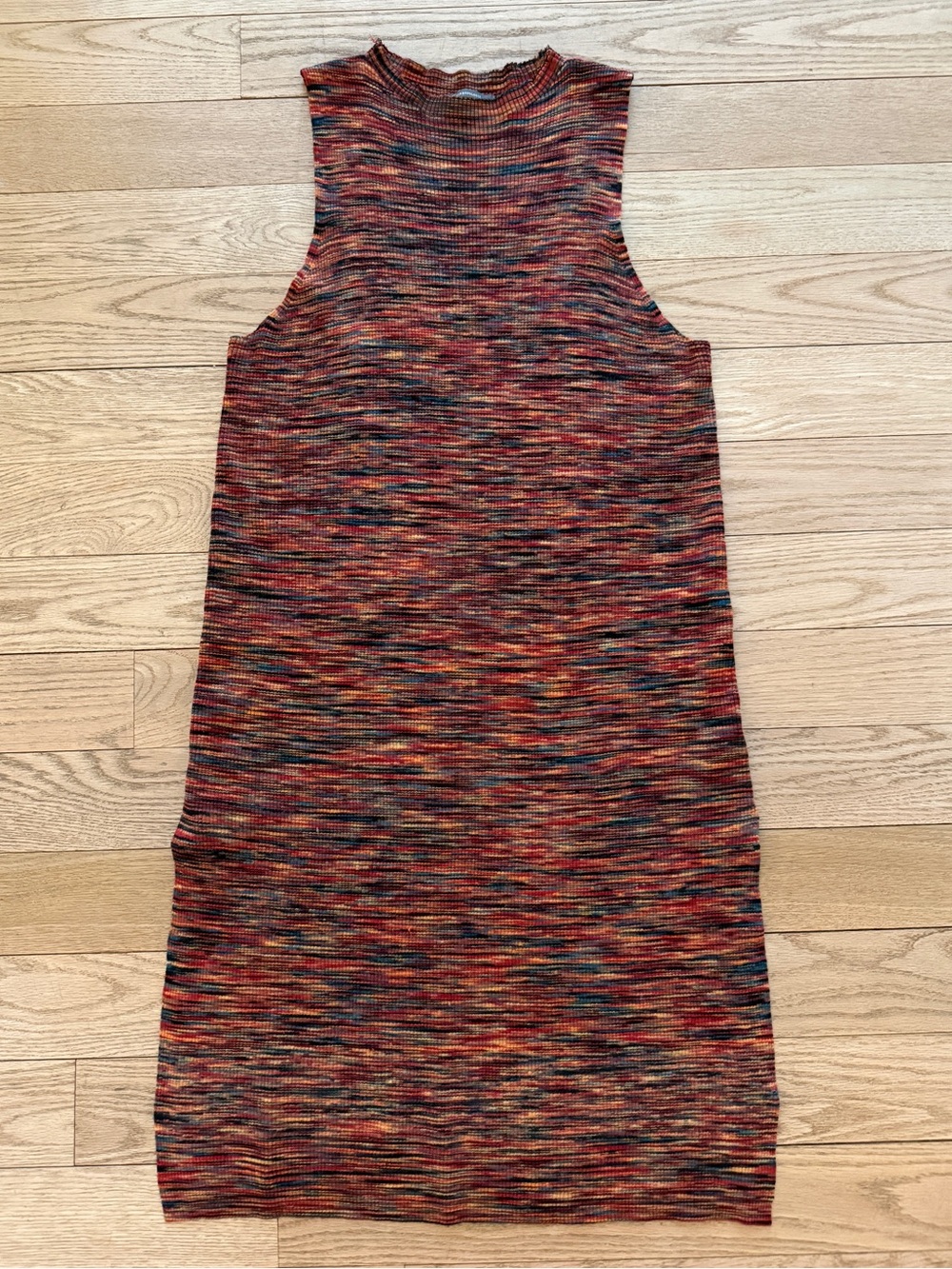 Anthropologie Multicolor Ribbed Knit Sleeveless Dress Large
